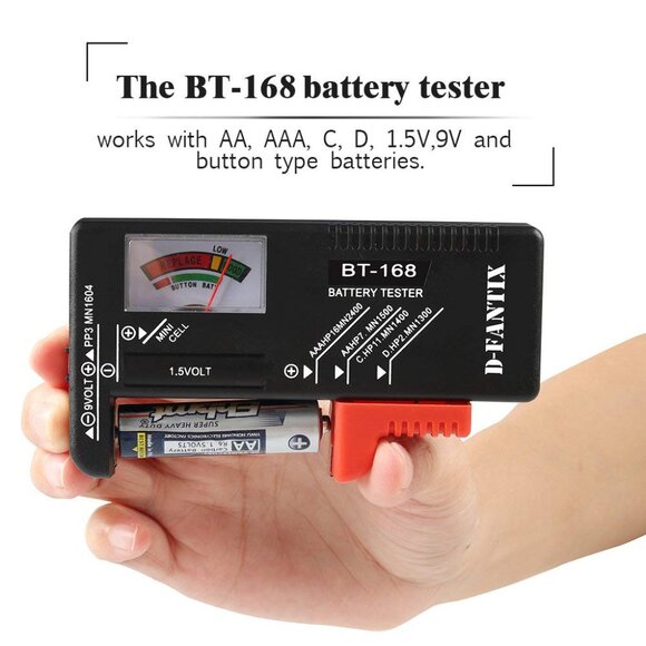 Battery Tester, Universal Battery Checker Small Battery Testers for AAA AA C D 9 - Picture 6 of 8